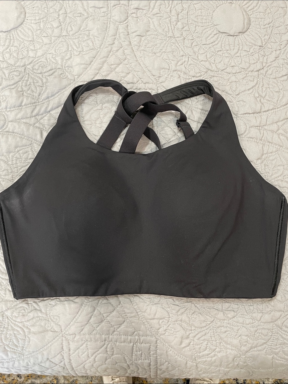 Lululemon Black Strappy High-Neck Sports Bra 38DD
